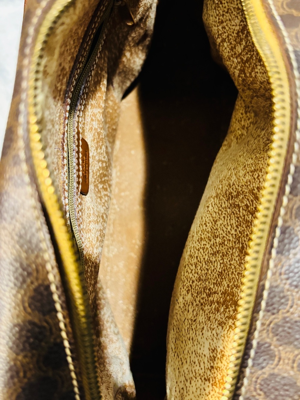Vintage Celine Macadam Boston Top Handle Bag brown canvas (pvc) leather Italy - Picture 8 of 15